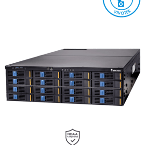 VIVOTEK NR9682-v2 - NVR de 64 canales con 16 bahías, 3U rackable, cuenta con fuente redundante y es compatible con ONVIF, H.265 y VAST embebido