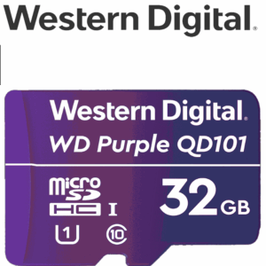 WESTERN WDD032G1P0C- Memoria de 32GB Micro SDHC/ Linea Purple/ Clase 10 U1/ Lectura 50MB/ Escritura 40MB/ Especializada para Videovigilancia