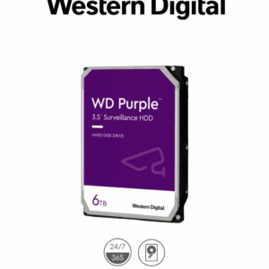 WESTERN DIGITAL WD64PURZ - Disco Duro de 6 TB Purple/ Especial para Videovigilancia/ Trabajo 24/7/ Interface: Sata 6 Gb/s/ Cache 256 MB/ Hasta 64 Cámaras/ Hasta 16 Bahías de Discos Duros/ 3 Años de Garantía/