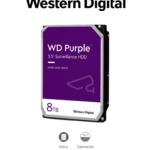 WESTERN DIGITAL WD85PURZ - Disco Duro de 8 TB Purple/ Especial para Videovigilancia/ Trabajo 24/7/ Interface: Sata 6 Gb/s/ Hasta 64 Cámaras/ Hasta 16 Bahías de Discos Duros