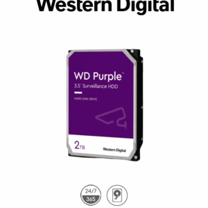 WESTERN DIGITAL WD23PURZ - Disco duro de 2TB / Serie Purple para videovigilancia / Trabajo 24/7/ Interface: Sata 6 Gb/s/ Hasta 64 Cámaras/ Hasta 8 Bahías de Discos Duros/ 3 Años de Garantía
