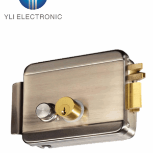 YLI ABK702BR - Cerradura Eléctrica Derecha / Carcasa Metálica / Apertura con Botón, Llave / 12VDC / Uso Interior / Compatible con Controles de Acceso