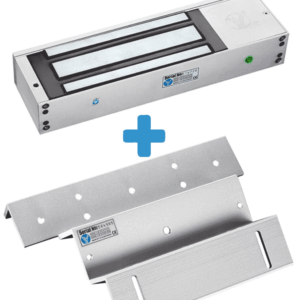YLI YM750TPACK - Paquete de Cerradura Magnética YM750TLED con Soporte ZL MBK750ZL / Fuerza de Sujeción 750 Kg, 1500LB / Voltaje dual 12v/24VDC