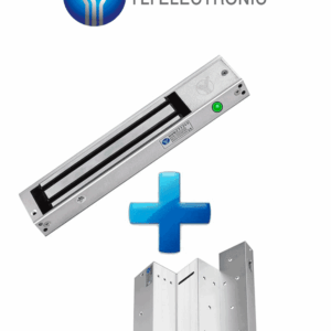 YLI YM280NLEDPAK - Paquete de Cerradura Magnética YM280N con Led y Soporte de Fijación tipo ZL / Fuerza de Sujeción 280kg (600LB) / Para puertas de madera, vidrio y metálicas