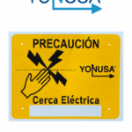 YONUSA LPVOLTAS - Letrero o anuncio genérico preventivo de alta tensión para colocación en cercos eléctricos entre cada 6 a 8 metros/ Espacio para publicidad teléfono, logo o correo de empresa