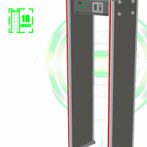 ZKTECO ZKD2180 - Arco detector de metales con 18 zonas de detección, pantalla LCD de 3.5", 256 niveles de sensibilidad, y funciones de contador para alarmas y personas