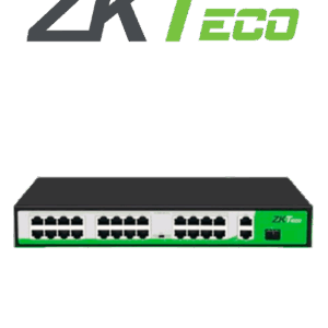 ZKTECO PE242300C - Switch de 24 Puertos Fast Ethernet PoE , Estándar AF - AT , 2 Puertos RJ45 10/100/1000M + 1 Puerto SFP*1000 , PoE+ hasta 30W por puerto , 250 mts sobre UTP CAT 6