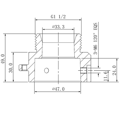 DAHUA PFA111 - Adaptador para brazo de pared PFB300W o montaje en techo PFB300C compatible con PTZ SD63 / SD65 / SD6A - Image 2