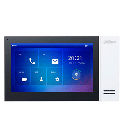 DAHUA KTP01L(S) - Kit de Videoportero IP con Frente de Calle Metálico Antivandálico y cámara de 2MP. Incluye monitor táctil de 7", ranura SD, control de puerta, E/S de alarmas, y switch PoE de 6 puertos, 36W. Ideal para seguridad avanzada/ - Image 2