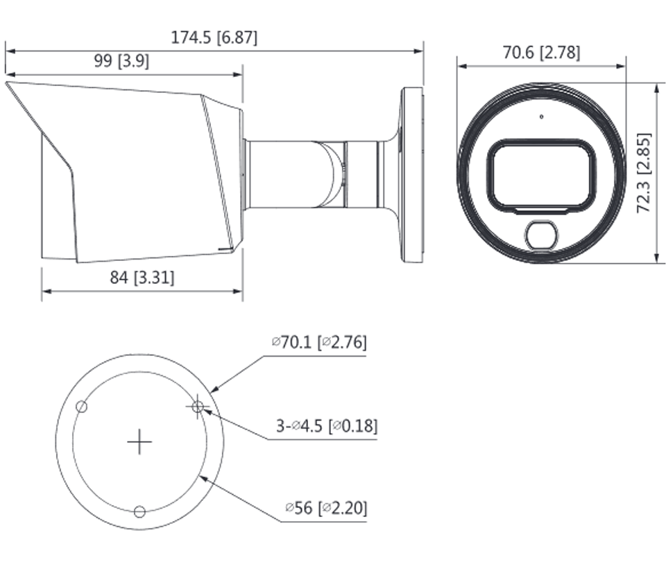 DAHUA HAC-HFW1239T-A-LED - Camara Bullet Full Color de 2 Megapixeles/ 1080p/ Microfono Integrado/ Lente de 3.6mm/ Metalica/ WDR Real de 130 dB/ Leds para 20 mts/ IP67/ Starlight/ - Image 2