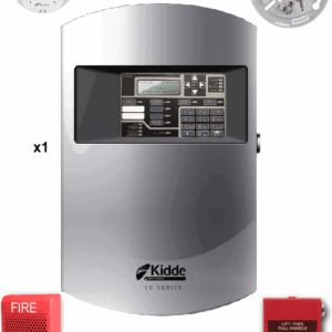KIDDE F_VS1GSPKIT10 - Panel 64 Dispositivos Direccionables / 10 Detectores de Humo con Bases / 2 Estaciones Manuales / 2 Sirena con Estrobo