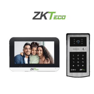 ZKTECO VK07B53LKit- Kit de Videoportero IP / Monitor Color de 7 Pulgadas / Frente de Calle IP55 / Cámara 1080P / PoE / Apertura con Tarjetas ID (125Khz) y Contraseña / Excelente Visión Nocturna