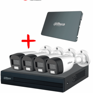 DAHUA KIT/XVR1B04-I-SSD512G4HFW-IL-A - Kit Iluminación Dual de 4 Canales con SSD de 512GB/ 4 Camaras IL de 2 Megapixeles con Microfono/ DVR Cooper-I WizSense/ Con IA/ 4 Ch+1 IP/ Accesorios Incluidos/