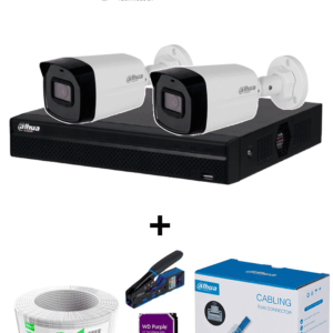 Bundle NVR+2BulletIP -Compra 1 NVR NVR1104HS-P-S3 de 4 Canales y llévate mas 2 cámaras IPC-B1E20  / Bobina de 100 metros/ Caja con 100 Plugs/ Pinza de corte  de Plugs/ Disco duro de 1TB/