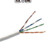 SAXXON OUTP5ECOP305BC - Bobina de Cable UTP Cat5e 100% Cobre/ 305 Metros/ Bobinado REELEX/ Color Blanco/ Uso Interior/ 4 Pares/ Soporta Pruebas de Rendimiento/ Ideal para Cableado de Redes y Video/