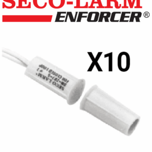 Seco-Larm 10PKW  -Paquete de 10 Contacto magneticos BLANCO Gap 3/4 de EMBUTIDO Tipo Taquete Compatible paneles DSC / RISCO / BOSCH