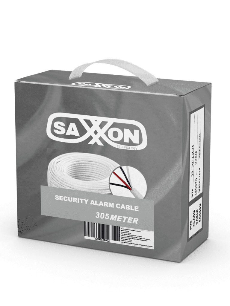 SAXXON OWAC2305JF- Cable de alarma de 2 conductores/ CCA/ Calibre 22 AWG/ 305 metros/ Retardante a la flama/ Recomendable para control de acceso/ Videoportero/ Audio/ - Image 3