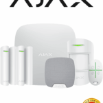 AJAX KIT RESIDENCIAL - Panel de  alarma Hub2Plus conexión Ethernet / WiFi / LTE, APP “AJAX PRO” iOS y Android , 1 sensor de movimiento, 2 detectores para puerta o ventana, 1 control remoto y una sirena interior inalámbrica color Blanco