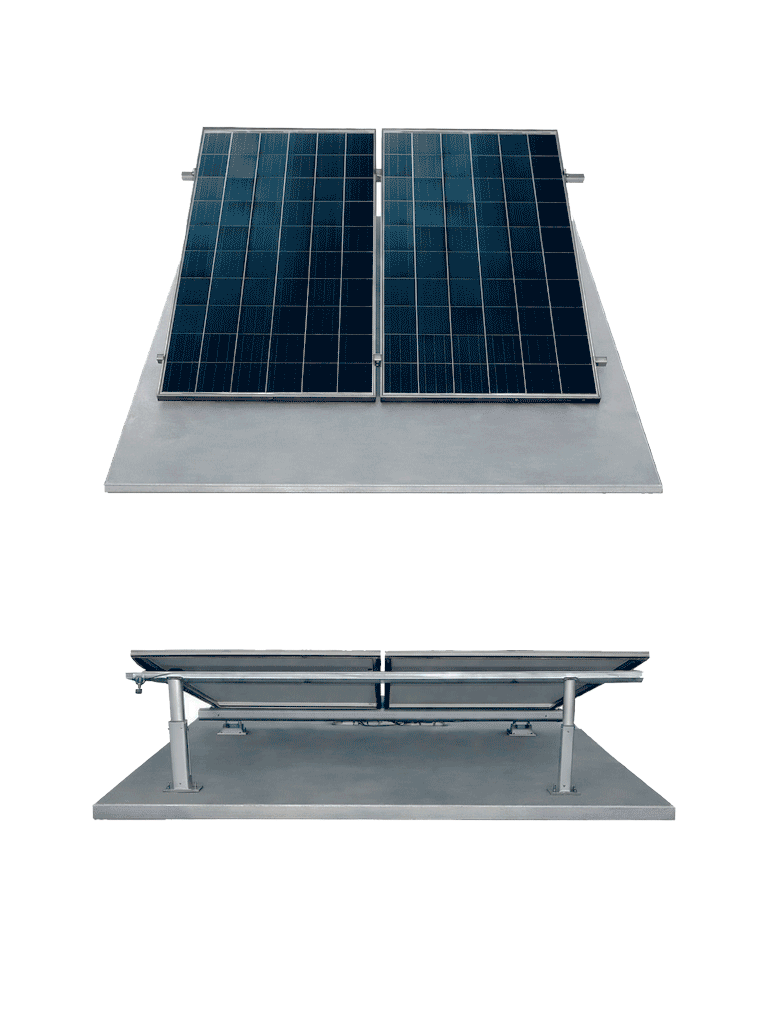 ANTAI STFLTRF - Kit de estructura de aluminio para 2 módulos con inclinación de 15º a 30º en vertical / Para 2 paneles no incluidos - Image 2
