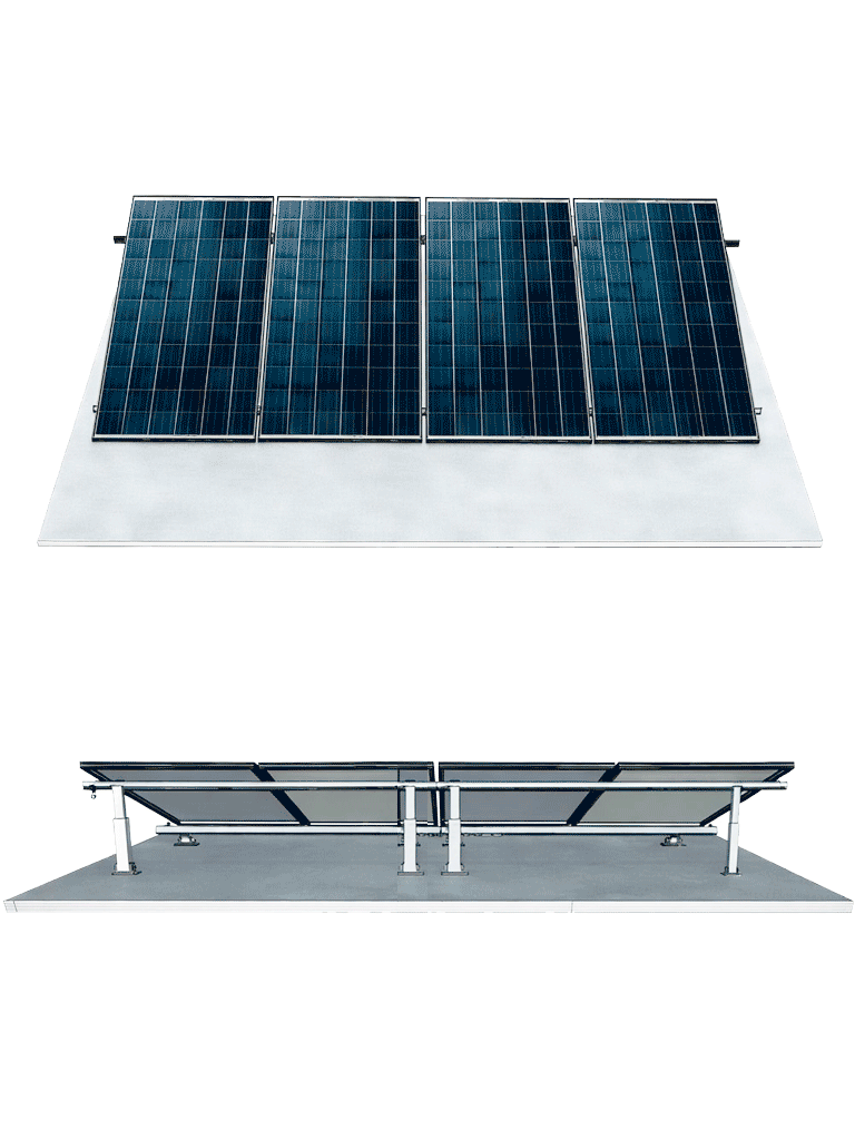 ANTAI STFLTRF- 4 MODULOS - Kit de montaje para 4 módulos solares con inclinación de 15º a 30º en vertical / Para 4 paneles no incluidos - Image 2