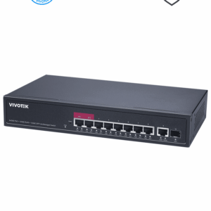 VIVOTEK AW-GEL-105A-110 - Switch PoE administrable, 8 puertos PoE Gigabit, 1 puerto GE, 1 puerto SFP, 20 Gbps, 30W por puerto,110W Totales, PoE Extendido 250mts