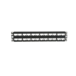 PANDUIT CPP48WBLY - Panel de Parcheo Modular Mini-Com™, 48 puertos, 2 RU, Negro