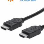 MANHATTAN 308816- Cable HDMI de Alta Velocidad de 1 Metro/ Resolucion 4K@30Hz/ Soporta 3D/ HDMI Macho a Macho/ Soporta Canal de Retorno de Audio (ARC)/ Blindado para Reducir Interferencia/