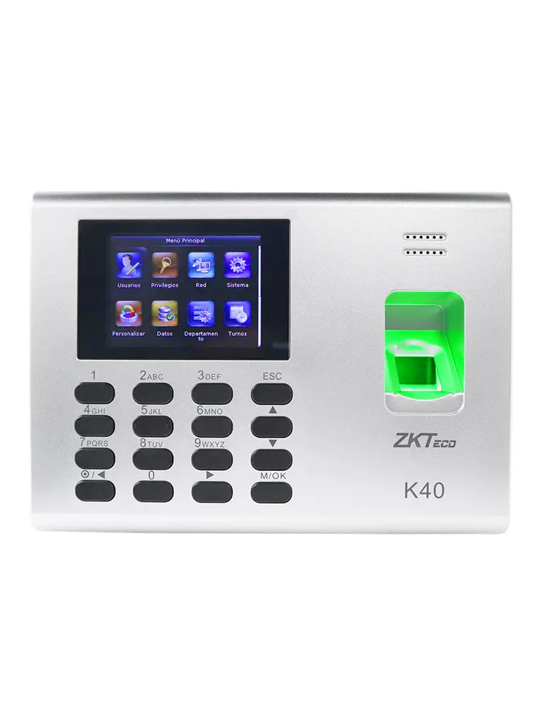 ZKTECO K40 - Control de Asistencia y Acceso Basico con Huella Digital BioID (1000), Conexion TCP/IP, SSR (Reporte en Hoja de Calculo Mediante USB) y Bateria de Respaldo de 2 Horas - Image 2