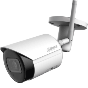 DAHUA IPC-HFW1430DS-SAW - Camara IP Bullet Wifi de 4 Megapixeles/ Lente de 2.8mm/ 90 Grados de Apertura/ H.265+/ IR de 30 Metros/ Microfono Integrado/ Ranura para MicroSD/ Metalica/ IP67/ DWDR/ Videoanaliticos con SMD/