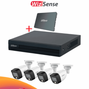 DAHUA KIT/XVR1B04-I-SSD512G4HFW1209 - Kit FullColor de 4 Canales con SSD de 512GB/ 4 Camaras Full Color de 2 Megapixeles con Microfono/ DVR Cooper-I WizSense/ Con IA/ 4 Ch+1 IP/ Accesorios Incluidos/