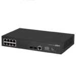 DAHUA DH-AS4300-8GT2GF- Switch Gigabit administrable de capa 2 con 8 puertos10/100/1000 Base-T y2 ranuras SFP d 1Gbps. Ofrece una capacidad de switching de 20Gbps y viene con una robusta carcasa metálica, ideal para redes de alto rendimiento