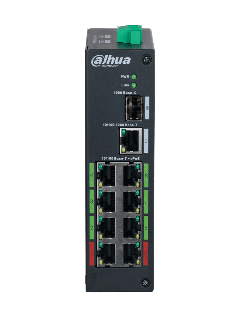 DAHUA DH-LR2110-8ET-120-V2 Switch ePoE 8 Puertos/ Hasta 800 Mts con Cámaras ePoE/ 120 Watts/ Switching 8.8G/ IEEE802.3af/ IEEE802.3at/ Hi-PoE - Image 2