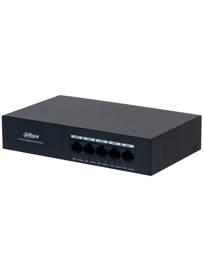 DAHUA DH-PFS3005-4GT-36 - Switch con 4 puertos Gigabit PoE y 1 puerto Uplink RJ45 10/100/1000 Mbps. Ofrece protección contra descargas eléctricas, ideal para alimentar dispositivos IP. Incluye fuente de Poder. - Image 2