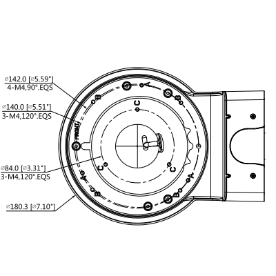 DAHUA DH-PFB211W - Brazo para Pared compatible con Cámaras Domo Modelos: HDBWxxExx, HDBWxxH-xx y - Image 4