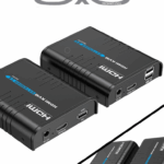 SAXXON LKV373KVM- Kit Extensor HDMI/KVM para Hasta 120 metros/ Resolución 1080p@60Hz/ Soporta Cableado con CAT 5e y 6/ 30 HZ/ 2 Puertos USB para Conectar Teclado y/o Mouse/ 5 VCD/ Plug and Play/ Punto a Punto o Punto Multipunto con Switch/