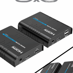 SAXXON LKV373KVM- Kit Extensor HDMI/KVM para Hasta 120 metros/ Resolución 1080p@60Hz/ Soporta Cableado con CAT 5e y 6/ 30 HZ/ 2 Puertos USB para Conectar Teclado y/o Mouse/ 5 VCD/ Plug and Play/ Punto a Punto o Punto Multipunto con Switch/
