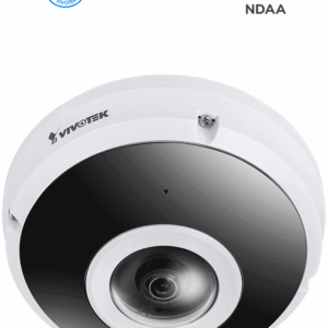 VIVOTEK FE9380-HV - Cámara IP fisheye exterior 5 MP, H.265, panorámica 360º, Smart IR 10m, WDR Pro, micrófono integrado, IP66/IK10, ciberseguridad Trend Micro, Smart Stream III, visión SNV, NDAA, ONVIF