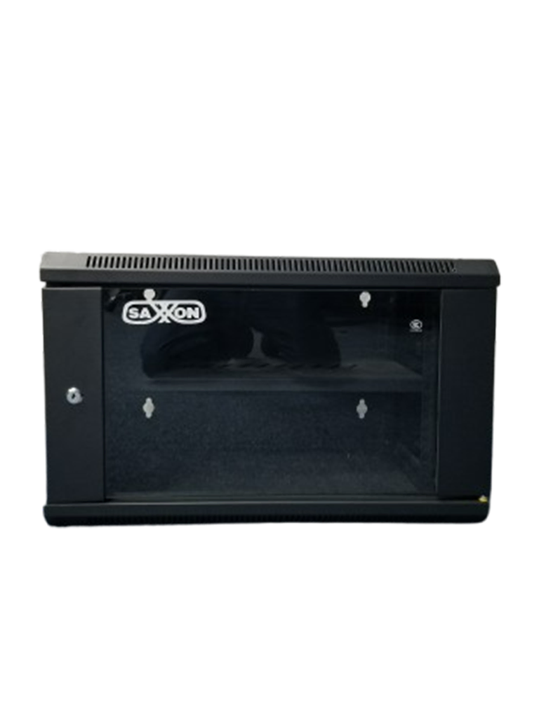 SAXXON SXR6U5406A - Gabinete de Pared Negro / 6UR / Puerta de Vidrio Templado / Dimensiones útiles: Alto 37 x ancho 53 x profundidad 40 cm - Image 3