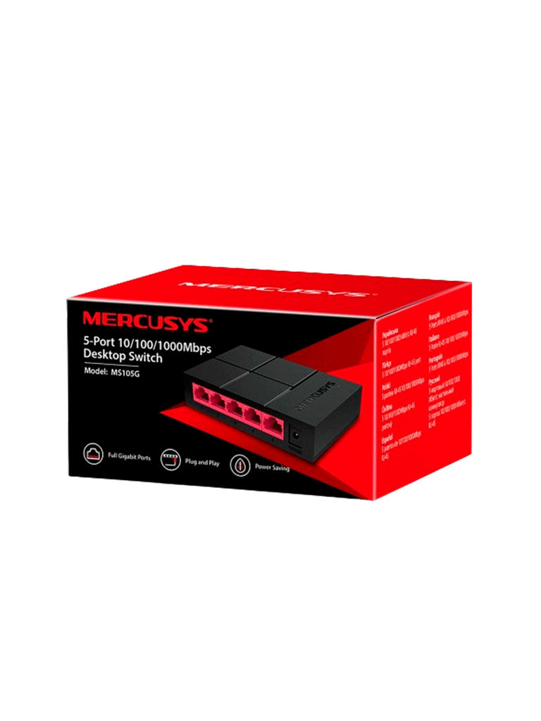 MERCUSYS MS105G - Switch no administrable para escritorio con 5 puertos 10/100/1000 Mbps, diseño compacto y función Plug and Play. - Image 3