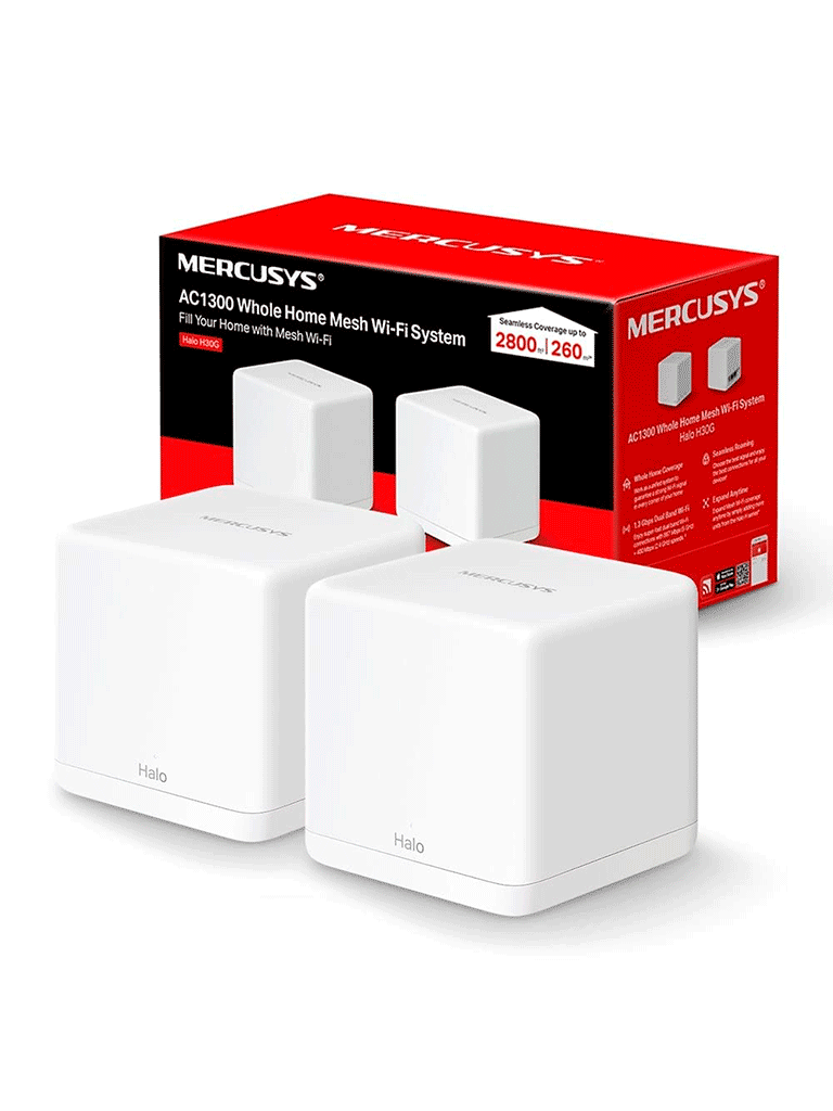 MERCUSYS Halo H30G(2-pack) - KIT de Sistema Inalámbrico H30G Mesh con doble banda 2.4GHz y 5GHz AC 1300Mbps, dos puertos 10/100/1000 Mbps, control vía aplicación y roaming continuo. - Image 3