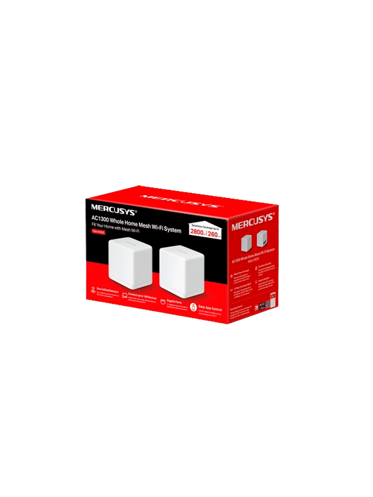 MERCUSYS Halo H30G(2-pack) - KIT de Sistema Inalámbrico H30G Mesh con doble banda 2.4GHz y 5GHz AC 1300Mbps, dos puertos 10/100/1000 Mbps, control vía aplicación y roaming continuo. - Image 2