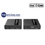 SAXXON LKV223 - Kit extensor de video HDMI/ Resolucion 1080P/ 60 Hz/ Hasta 70 metros con Cat6/ 6A/ 7 Cero latencia/ Loop HDMI/ Soporta HDR/ Infra rojo de 2 vías/ Salida de audio/