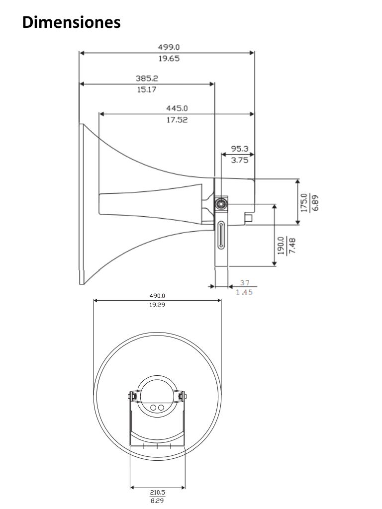 BOSCH M_LBC3948300US - Altavoz Tipo Trompeta 35W / 20" / 100V / IP65 - Image 2
