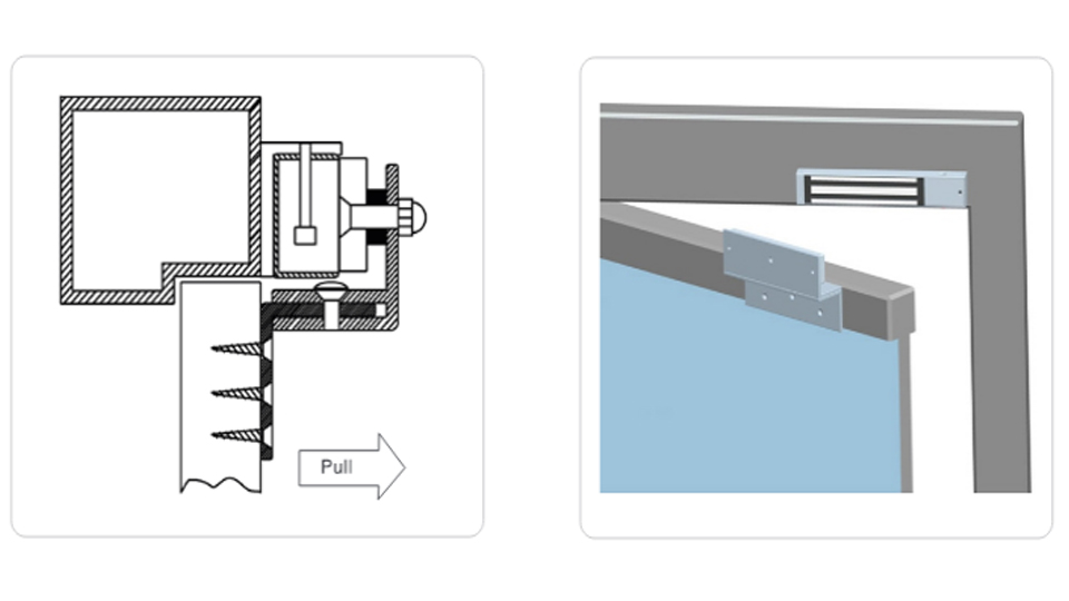 YLI MBK280NZL - Soporte de fijación ZL de aluminio para puerta con apertura interior / Compatible con cerradura magnética y YM280NLED - Image 2