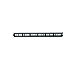 PANDUIT NKFP24Y - Panel de Parcheo NetKey™ Keystone, 24 puertos, 1 RU / Negro / Hasta 24 módulos Keystone para aplicaciones no blindadas / Panel descargado o vacío