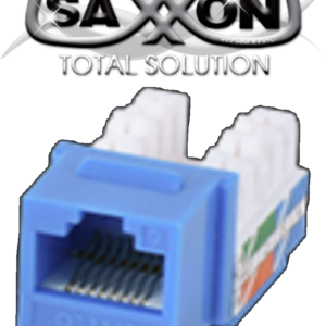 SAXXON M2656B - Modulo jack keystone RJ45 / 8 Hilos / CAT 6 / Compatible con calibres  AWG 22-26 / Color azul