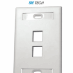 SBE TECH SBE-2517-2P-WT - Placa de pared de 2 puerto color blanco para conectores Jack rj 45 keystone