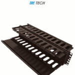 SBE TECH SBE-OH2URD - Organizador de cable horizontal para rack, con doble lado y base metálica, 19 pulgadas, y 2UR