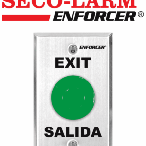 Seco-Larm SD7201GCPE1Q - Placa Con Botón Para Presionar De Color Verde De Salida. "Exit" y "Salida," SPDT