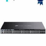 TP-LINK SG6654XHP - Switch Omada L3 Stackable de 48 puertos POE+ Gigabit y 6 puertos SFP+ 10G , 1440W , Stacking físico , Funciones L3 Enterprise. RIP, OSPF, ECMP, VRRP, PIM-DM, DHCP Server/Relay , Alta disponibilidad , VRRP y ERPS , Interfaz WEB , CLI.